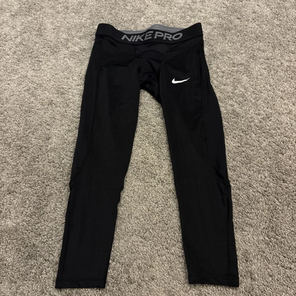 Mens Nike Pro 3/4 Spandex Tights Compression Pants Black CJ0961 Medium